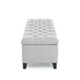 thumbnail image 3 of 51" Storage Ottoman Bench, Light Gray Fabric Upholstered Storage Chest with Tufted Lid, Multi-Functional Seating with Hidden Storage Compartment, 3 of 7