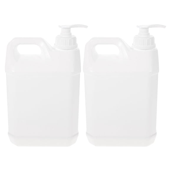 GOOHOCHY 2 botellas de plástico con bomba: dispensador de loción de 3 l, botellas vacías, contenedores de plástico rellenables para champú, gel de ducha, jabón de ropa, aceite esencial.