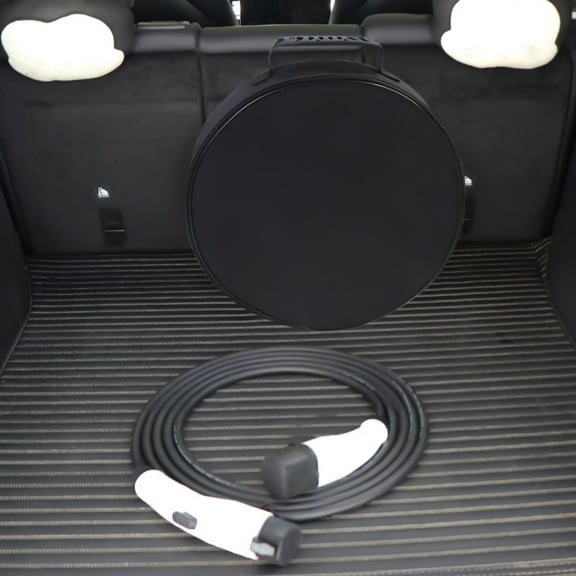 CxhicLuv Portable Charging Guns Bag, EV Charger Storage Case, Flame-Retardant Large Capacity, New Energy Vehicle Accessories, Cable Protection Tools for Electric Car Owners, Black