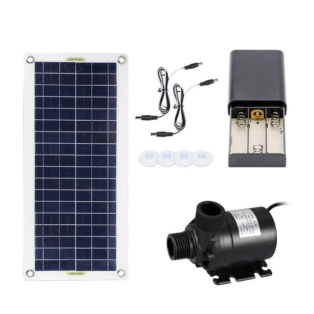 50W 800L/H Brushless Solar Power Water Pump Set Ultra-quiet Submersible Solar Fountain Pump Fish Pond Garden Fountain Decoration ,Multi-Install Methods