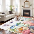 thumbnail image 2 of Seahorse Coastal Area Rugs 5'x8', Washable Small Throw Rugs for Classroom Bedroom, Nautical Ocean Summer Beach Coral Shell Sea Indoor Outdoor Rug Non-Slip Low Pile Carpet Runner Reversible Floor Mats, 2 of 8