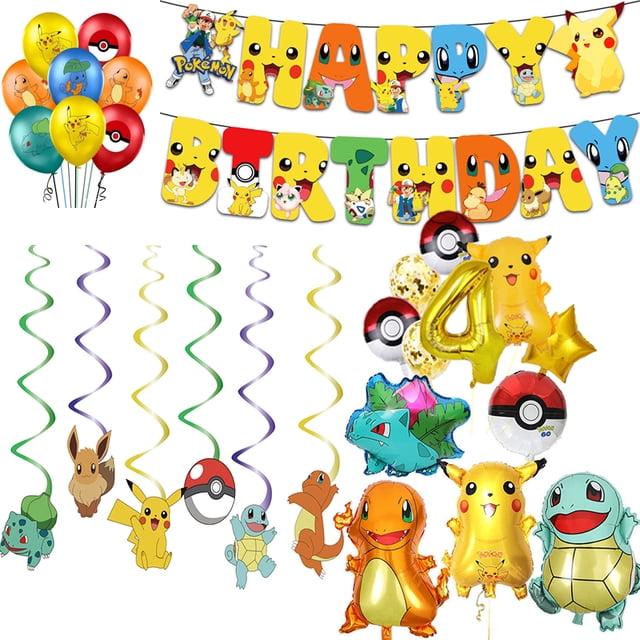 Pokemon Birthday Party Decorations Pikachu Balloons Tableware Plate Napkin Backdrop Decor For Kids Party Baby Shower Supplies