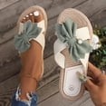 thumbnail image 2 of Green Women'S Flat Slippers Bowknot Round Toe Open Toe Comfort Non-Slip Versatile For Home Indoor Outdoor Daily Wear Footwear Size 42, 2 of 8