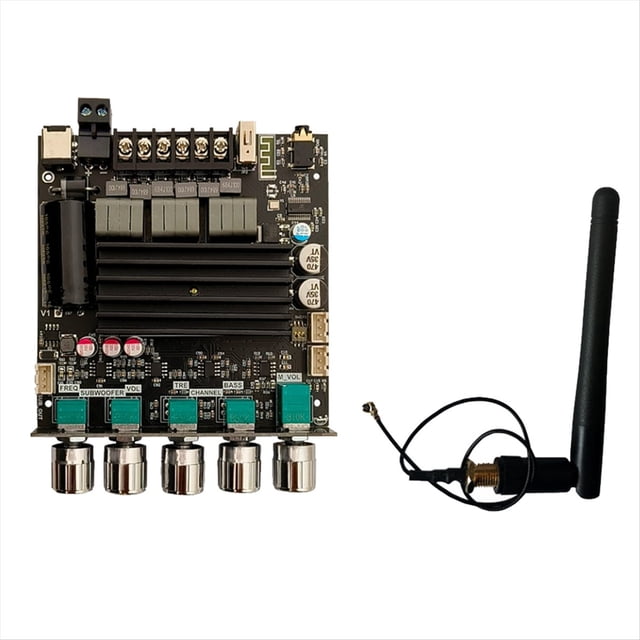 -ST21 Placa Amplificadora Digital 2.1 Canales 2X100W+200W Subwoofer TPA3221 Módulo Amplificador Bluetooth con Antena 2.4G