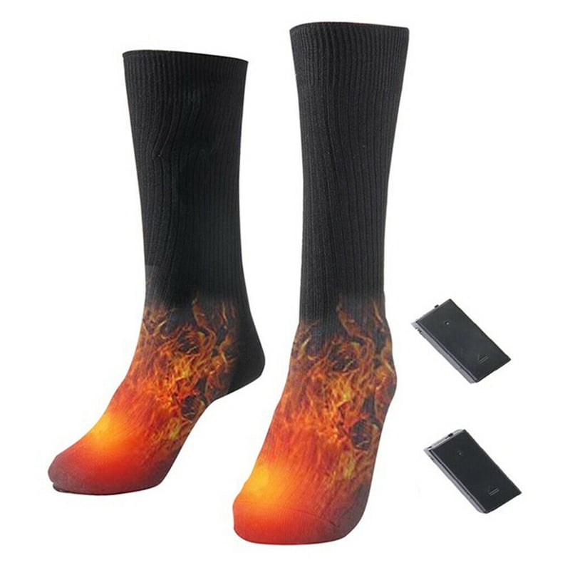 Electric Thermal Heated Socks Battery Winter Heat Feet Foot Warmer Ice Fishing 