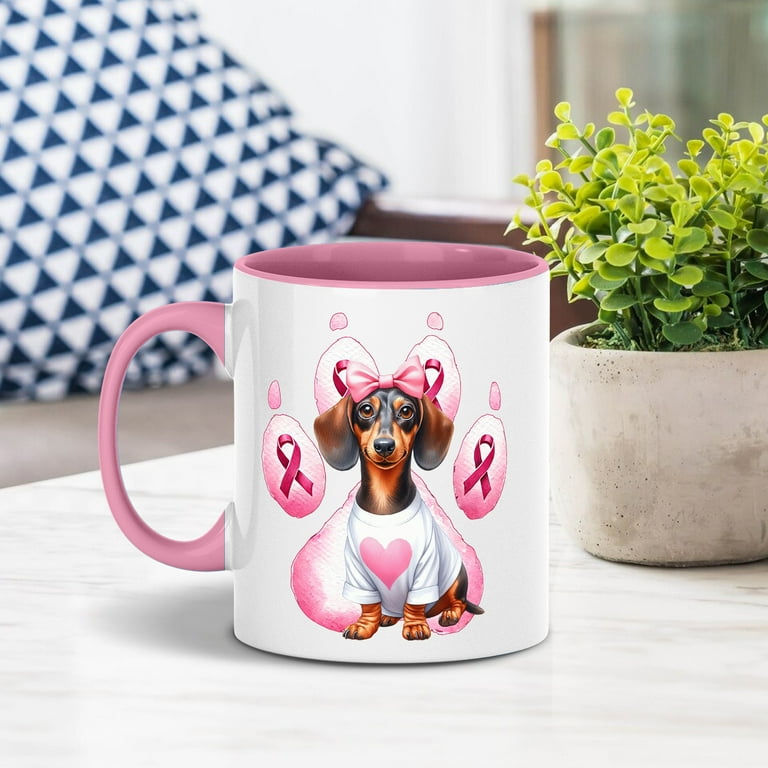 Faith Love Hope Dachshund Breast Cancer Awareness Survivor 11oz