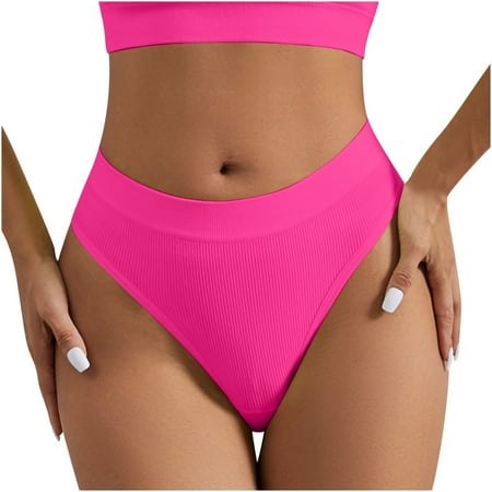 SHTXOZHI Womens Breathable Seamless Thong Panties Mid Waisted Invisible Stretch Underwear No Show Panty