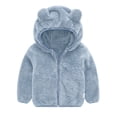 thumbnail image 3 of Liyamei Kids Bear Ears Hooded Jacket with Zipper for Winter Warm Outerwear, 3 of 7
