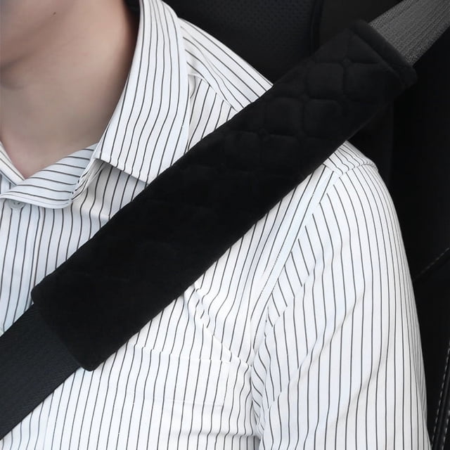 Almohadilla para el hombro del cinturón de seguridad del automóvil, almohadilla para el hombro de felpa corta, alargada, de color sólido, almohadilla para el hombro de terciopelo de cristal, correa