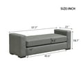 thumbnail image 4 of Christopher Knight Home 57.7" Rectangle Faux Leather Ottoman Bench with Armrests, Grey, 4 of 5