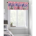 thumbnail image 4 of Curtain Valance for WindowsSummer Mother's Day Purple Floral in Vase Kitchen Valances Rod Pocket Short Curtains,Watercolor Texts on Pink Window Treatment Panel for Living Room Bathroom Bedroom, 4 of 8
