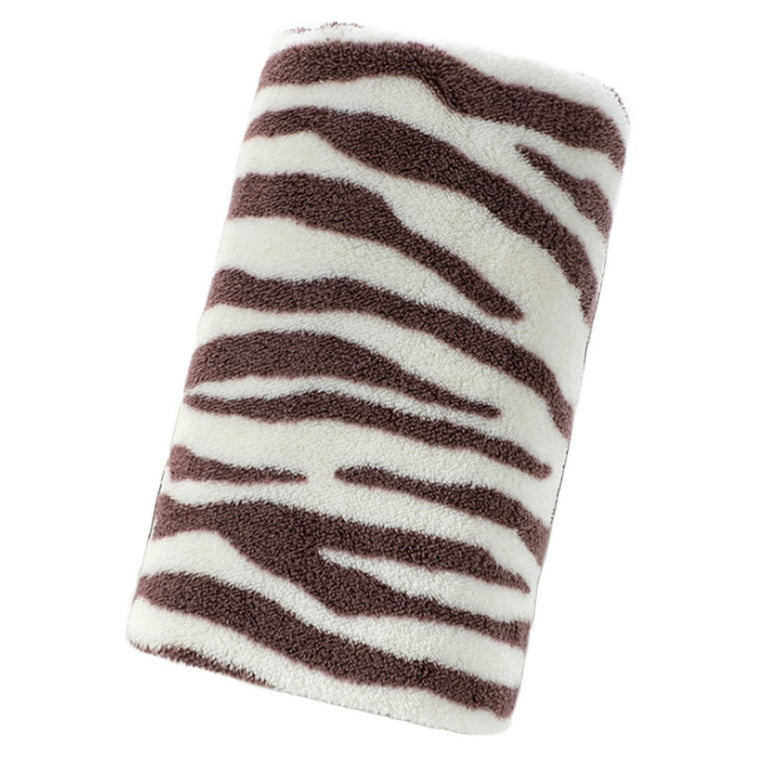QUSENLON Coral Velvet Bath Towel Animal Zebra Striped Print