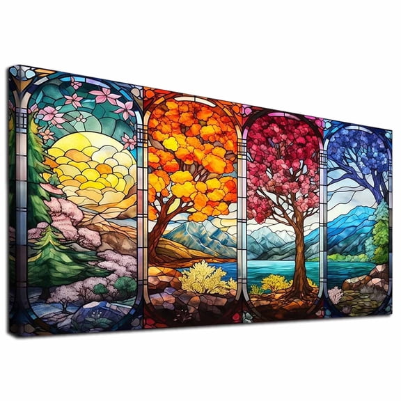 JYLMOOD DIY Gem Tree Diamond Painting Kit with Accessories, 70x40cm, Craft Kit for Home or Office Wall Décor