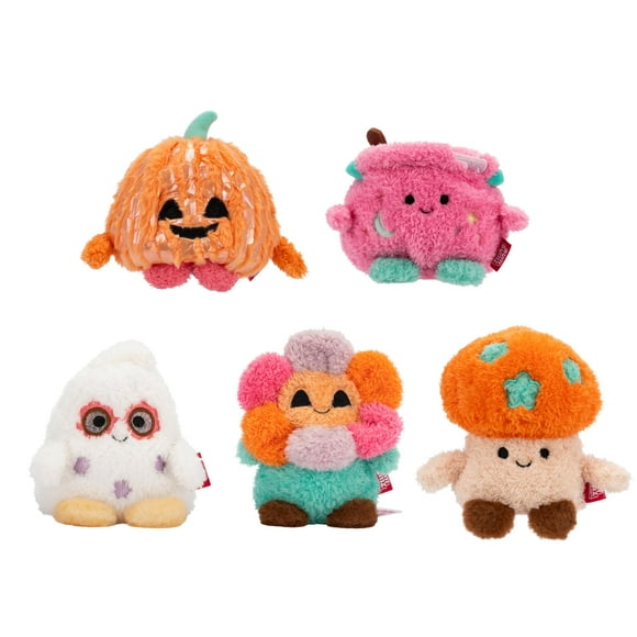 BumBumz 4.5-inch Groovy SpookyBumz Plush 5-Pack - Groovy Cauldron Spooky Mushroom Disco JackoLantern Jack O Flower and a Ghost - from The Makers of Original Squishmallows