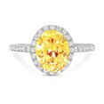 thumbnail image 7 of Halo Engagement Ring for Women - 2.27ct Natural Citrine in 14K White Gold Promise Ring, 7 of 7