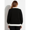 thumbnail image 2 of Avenue Women's Plus Size Color Block Polo Sweater, 2 of 2