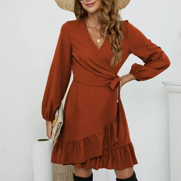 Caqui Vestido Casual De Algodon Vestido Casual Vestidos Cortos En