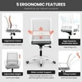 thumbnail image 4 of Hygge Ergonomic Lumbar Support Mid Back Adjustable Mesh Home Office Computer Desk Chair, Gray, 4 of 9