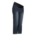 thumbnail image 6 of Oh! Mamma Maternity Women's Denim Capri Pants with Underbelly Panel and Roll Cuff (Women's & Women's Plus), 6 of 6