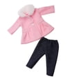 thumbnail image 4 of Juego de 2 ropa de muñeca, abrigo de lana con pantalones, para americano de 18 pulgadas Rosado perfke American Doll Outfits 18 pulgadas, 4 of 5