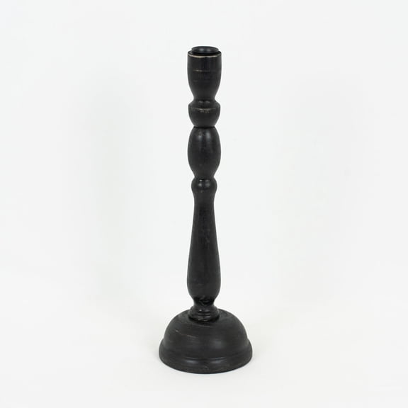 Black Wood Candle Holder