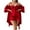 Red, variant on Ltctricy Women's Satin Pajama Set 3 Piece Sleepwear Sleeveless Cami Tops 3/4 Sleeve Robe with Ruffle Shorts Sets Loungewear