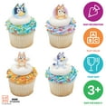 thumbnail image 6 of DecoPac Bluey So Much Fun Rings, 24 Cupcake Decorations Featuring Bluey, Bingo, Bandit, and Chilli, 3D Food Safe Cake Toppers – 24 Pack, 6 of 8