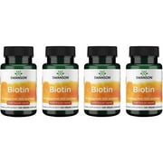 Swanson Biotin 5,000 mcg 100 Vegan Caps 4 Pack