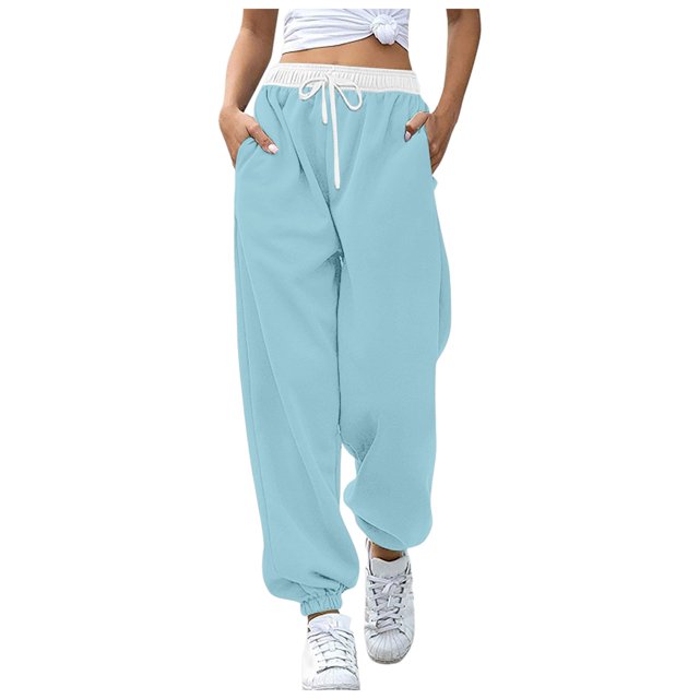 TINZ Pantalon de Jogging pour Femmes, Taille Haute, avec Poches, Extensible, Ample