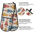 thumbnail image 4 of Dailycode Double Sided Oven Mitt with Loop Heat Resistant Kitchen Long Potholders 7" x 35" Hand Drawn Rocket, 4 of 6