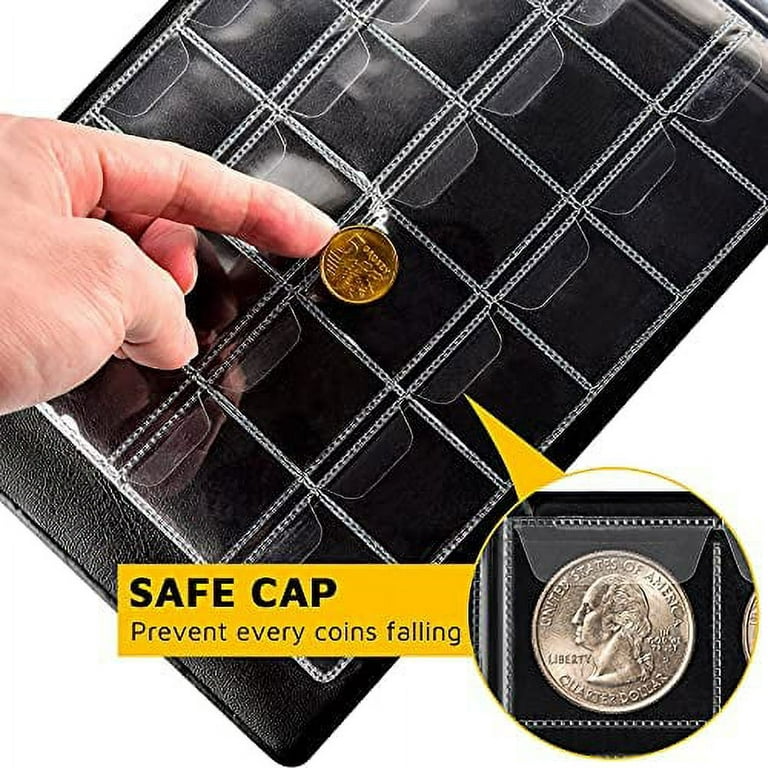 Coin Collection Supplies Holder Book for Collectors, 300 Pockets Coin  Collection Organizer Storage Box Case Album for 20/25/ 27/30/ 38mm Coins-  Blue