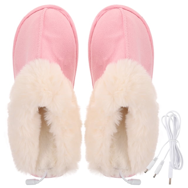 1 par de pantuflas térmicas eléctricas con calefacción por USB, botas calentadoras de pies
