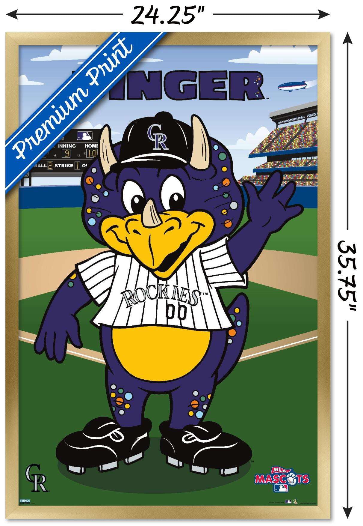 MLB Colorado Rockies - Dinger Wall Poster, 22.375" x 34", Framed