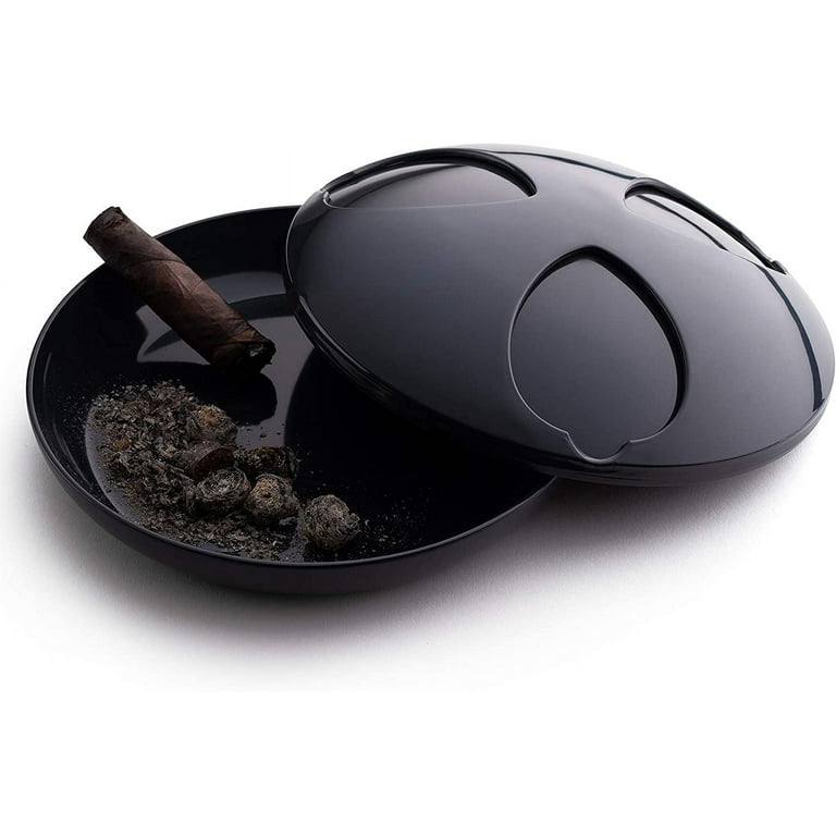 Ash-Stay Sealing Wind & Odor Resistant Indoor/Outdoor Cigar Ashtray - Ashstay: Seals in Odors and Ash - Perfect for The Patio or Boat or Indoors T