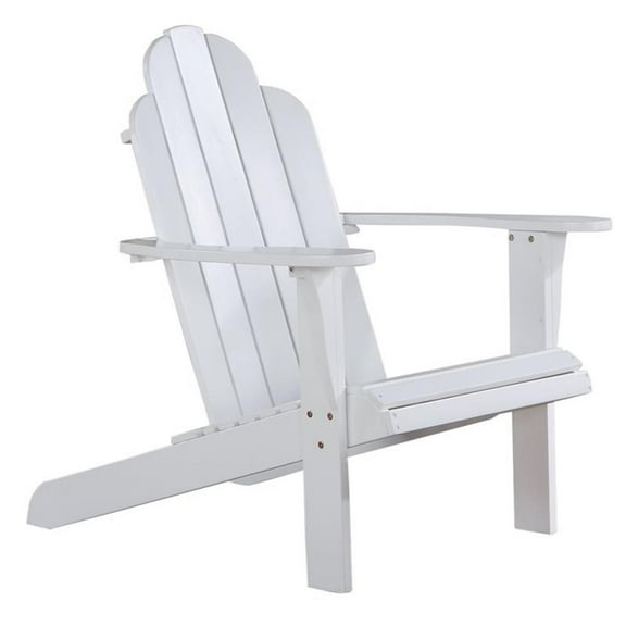 Bowery Hill Traditional Wood Outdoor Chair with Arm Rests in White
