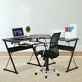 thumbnail image 5 of Furinno Besi L-Shape Metal Frame Computer Desk, Espresso FCG126EX, 5 of 5