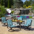 thumbnail image 4 of ARDEN Outdoor Midback Chair Cushion, 18 x 16.5, Rain-Proof, Fade Resistant Aqua Blue Fusion Floral, 4 of 9