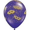 Shindigz 11" Mardi Gras Mask Purple & Gold Latex Balloons, 100 Pieces