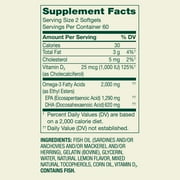 كبسولات هلامية ناعمة من Spring Valley Maximum Care Omega-3 من مكملات زيت السمك الغذائية لصحة العين والدماغ والعظام والقلب، 2000 مجم، 120 حبة