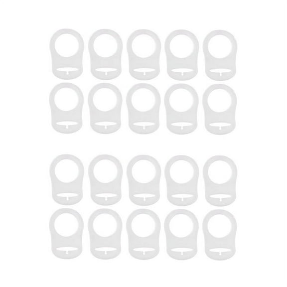 20 Pcs Button Silicone Ring Pacifier Holder Mannequin Clip Adapter Transparent