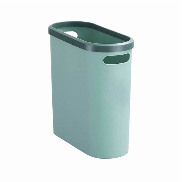 Green Clip-On Cover Garbage Can (Model 9220) - High-Capacity, Space-Saving Plastic Waste Bin for Kitchen, Bathroom & Bedroom Use - Durable, Easy-Operate Design for Home and Commercial Spaces