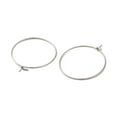 thumbnail image 2 of 20 pc 304 Stainless Steel Hoop Earrings Findings Wine Glass Charms Findings Stainless Steel Color 25x0.6mm 22 Gauge, 2 of 3