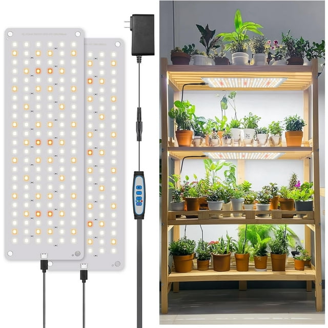 Grow Lights for Indoor Plants LED Full Spectrum Plant Light for Indoor Growing Seed Starting Slim Grow Lamp with UL Adapter Timer Light Modes Dimmable