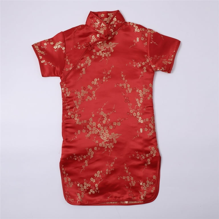 PINQI Toddler Chinese Cheongsam New Year's Gown Holiday Dresses Big Kids Short Sleeve Stand Up Collar Plated Buckle Chinese Traditional Clothes(Red-b,12-18 Months) - Walmart.com PINQI Toddler Chinese Cheongsam New Year's Gown Holiday Dresses Big Kids Short Sleeve Stand Up Collar Plated Buckle Chinese Traditional Clothes(Red-b,12-18 Months) - Walmart.com
