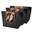 thumbnail image 3 of Bolsas De Papel Negro Con Asas, Lazo Dorado Decorativo, 5 Tamaños Para Fiestas, Bodas, Compras, Mercancía Al Por Menor, 10 Uds., 3 of 7