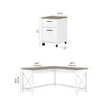 thumbnail image 2 of Key West L Desk with Mobile File Cabinet in White and Gray - Engineered Wood, 2 of 7