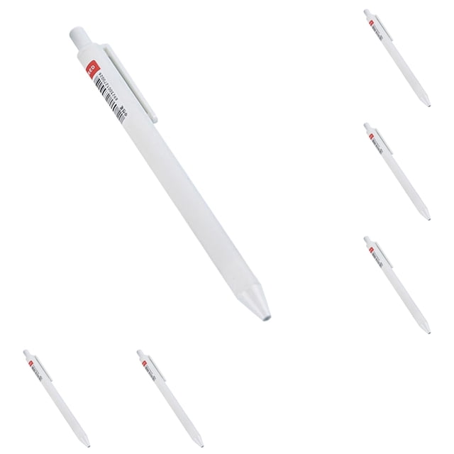 6Pcs Retractable Ballpoint Pen Red Ink 0.5mm Fine Point Smooth Writing Pens for Note, 1.2ml Large Capacity Journaling Pen