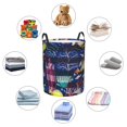 thumbnail image 3 of Lsque Sea Inhabitans and Herb pattern Laundry Hamper Basket, Tall Woven Rope Hamper Basket for Clothes, Lightweight Storage Basket, Collapsible Waterproof-Small, 3 of 8