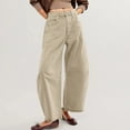 thumbnail image 2 of TAIAOJING Women Wide Leg Jeans Baggy Wide Leg Jeans Barrel Boyfriend Cropped Hem Denim Pants, 2 of 9