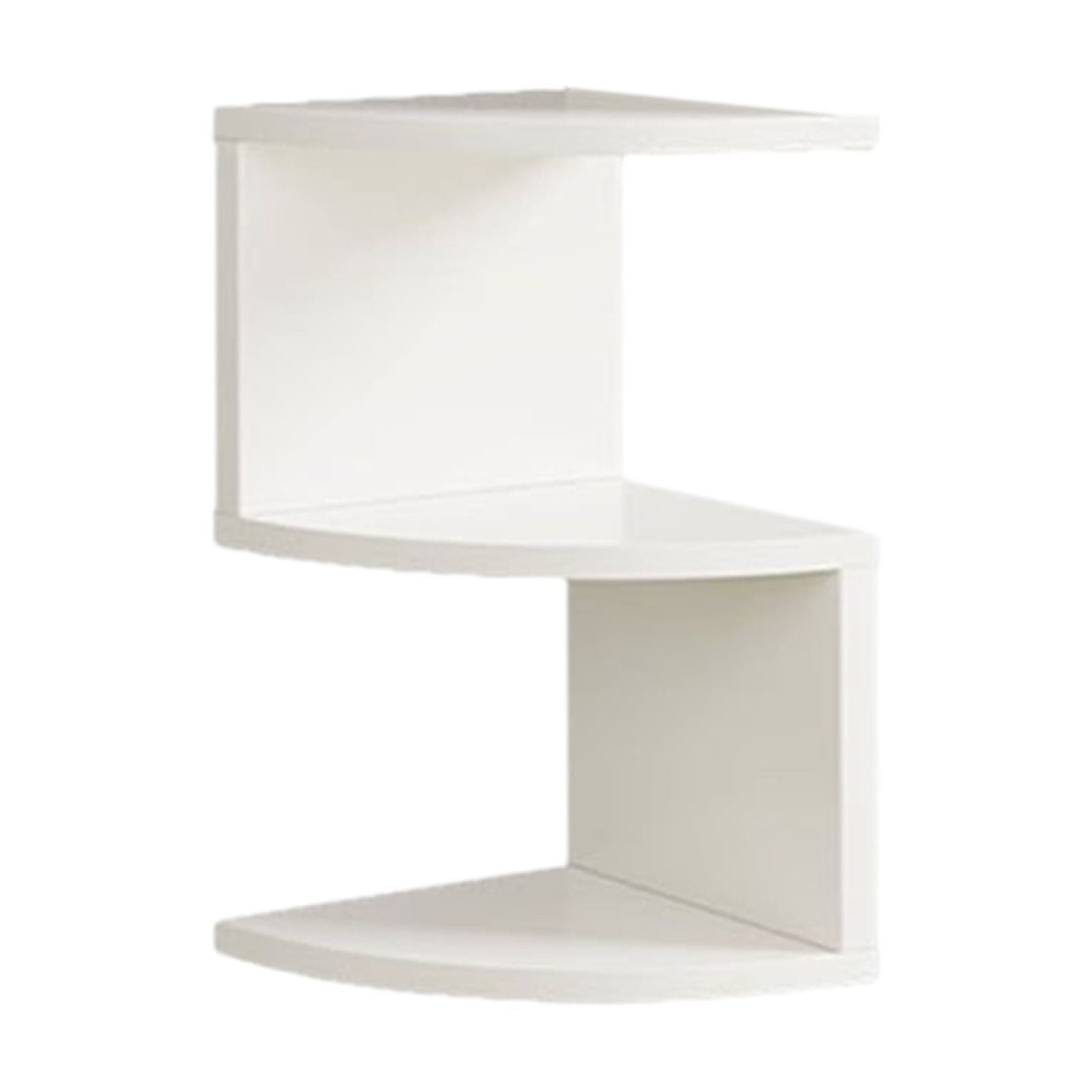 OKKVV Corner Shelf Wall Mount - 2-Tier Floating Corner Bookshelves Plant Shelf Wood Storage Rack for Home Office - White
